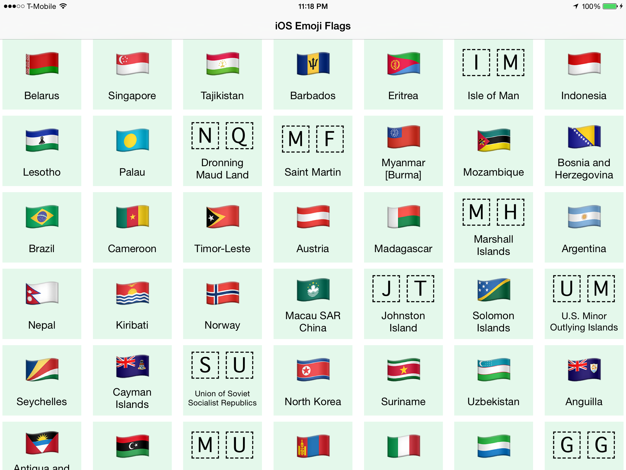 list of emoji flags with names